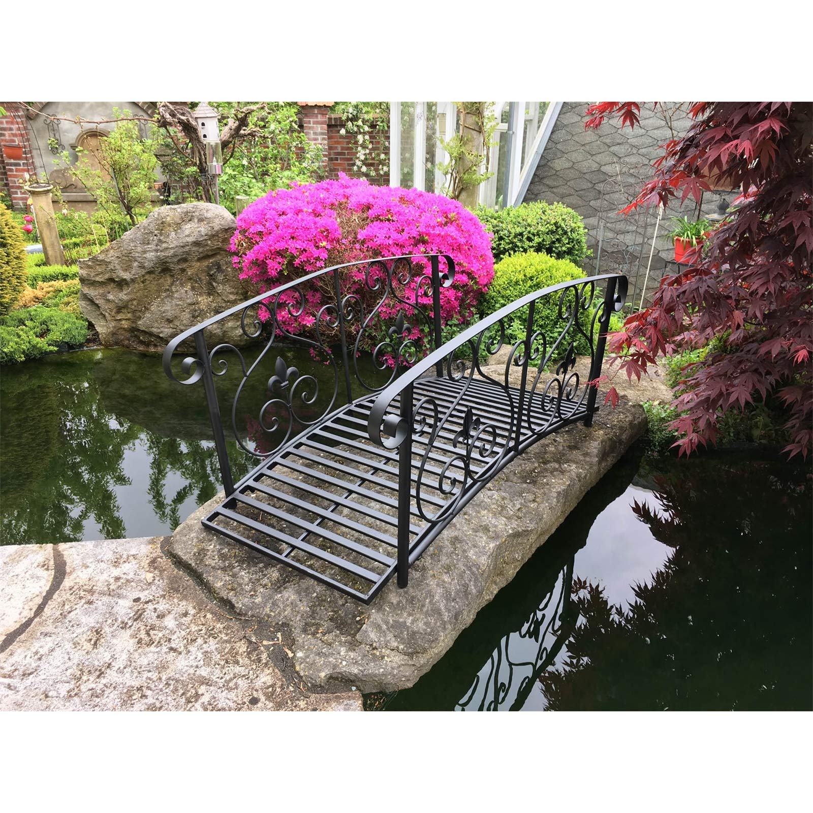 HTI living Brücke Fleur de Lis Gartenbrücke Teichbrücke
