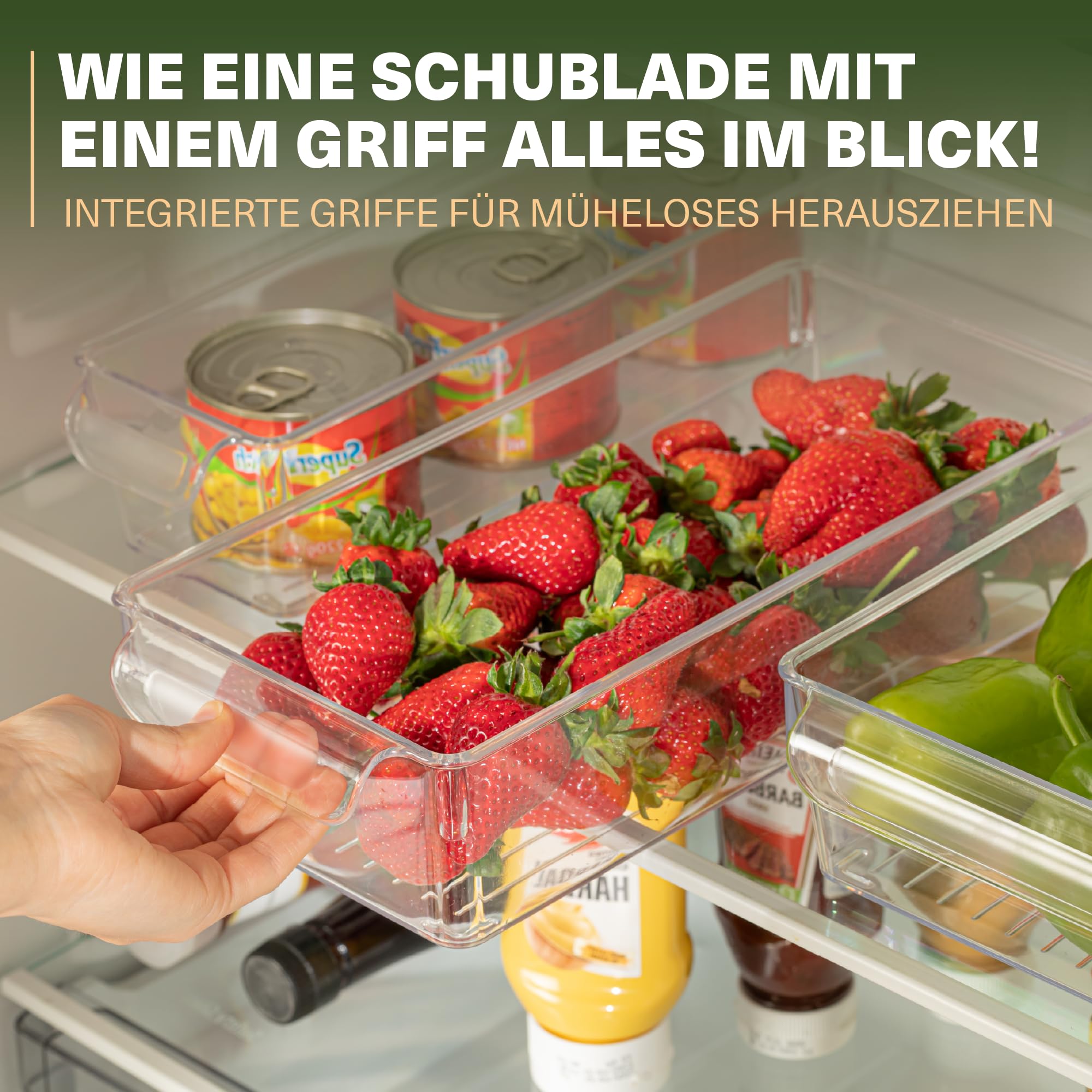 Viwares Organizador para frigorífico con tapa, juego de 3 unidades, almacenamiento transparente para embutidos, frutas y verduras, recipiente de almacenamiento para conservar la frescura, 20 x 32,5 x