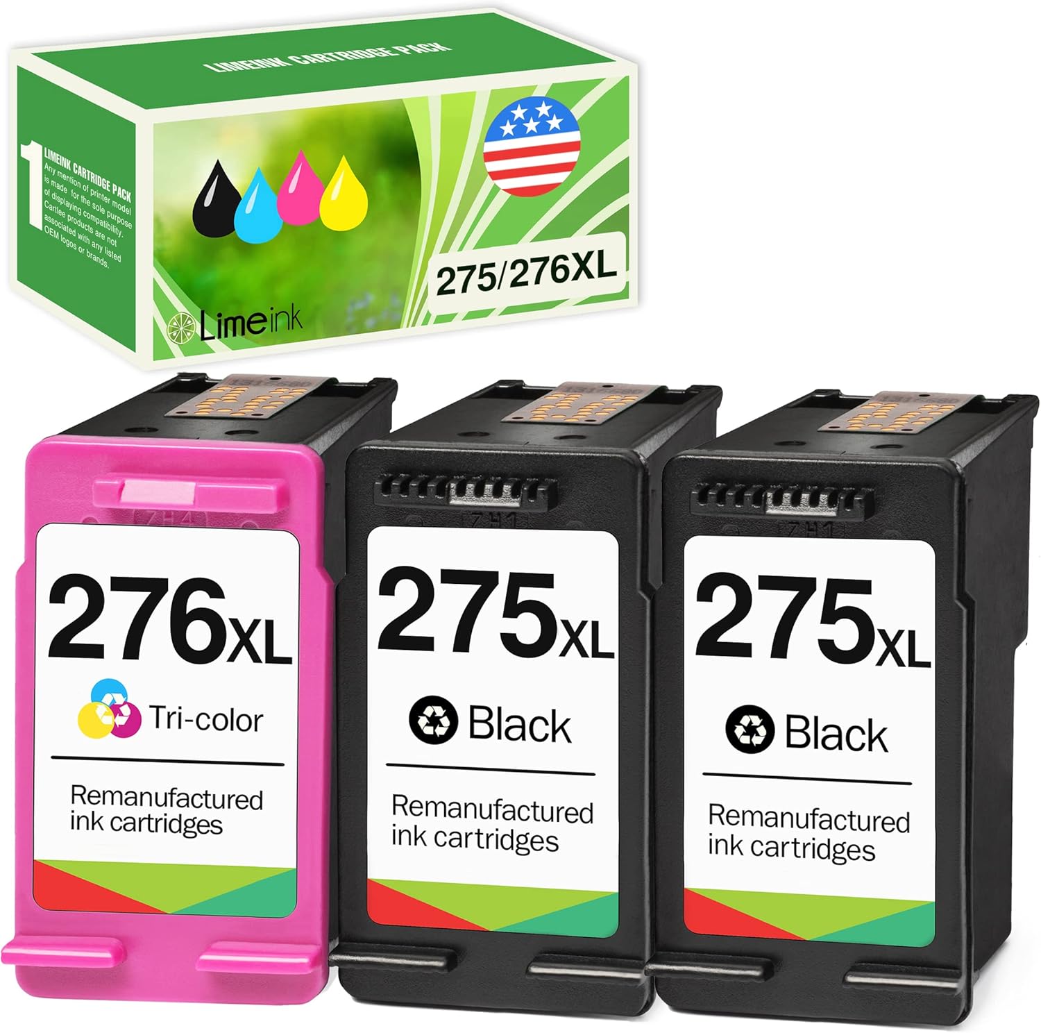 Limeink Remanufactured Ink Cartridges Replacement for Canon 275 276 Ink