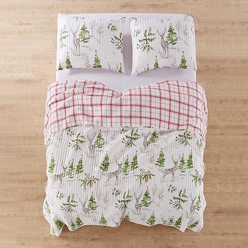 Miniatura 3 de Levtex Home - Juego de funda de edredón con campanas de trineo - Funda de edredón de vacaciones individual de 68 x 88 pulgadas y una funda de