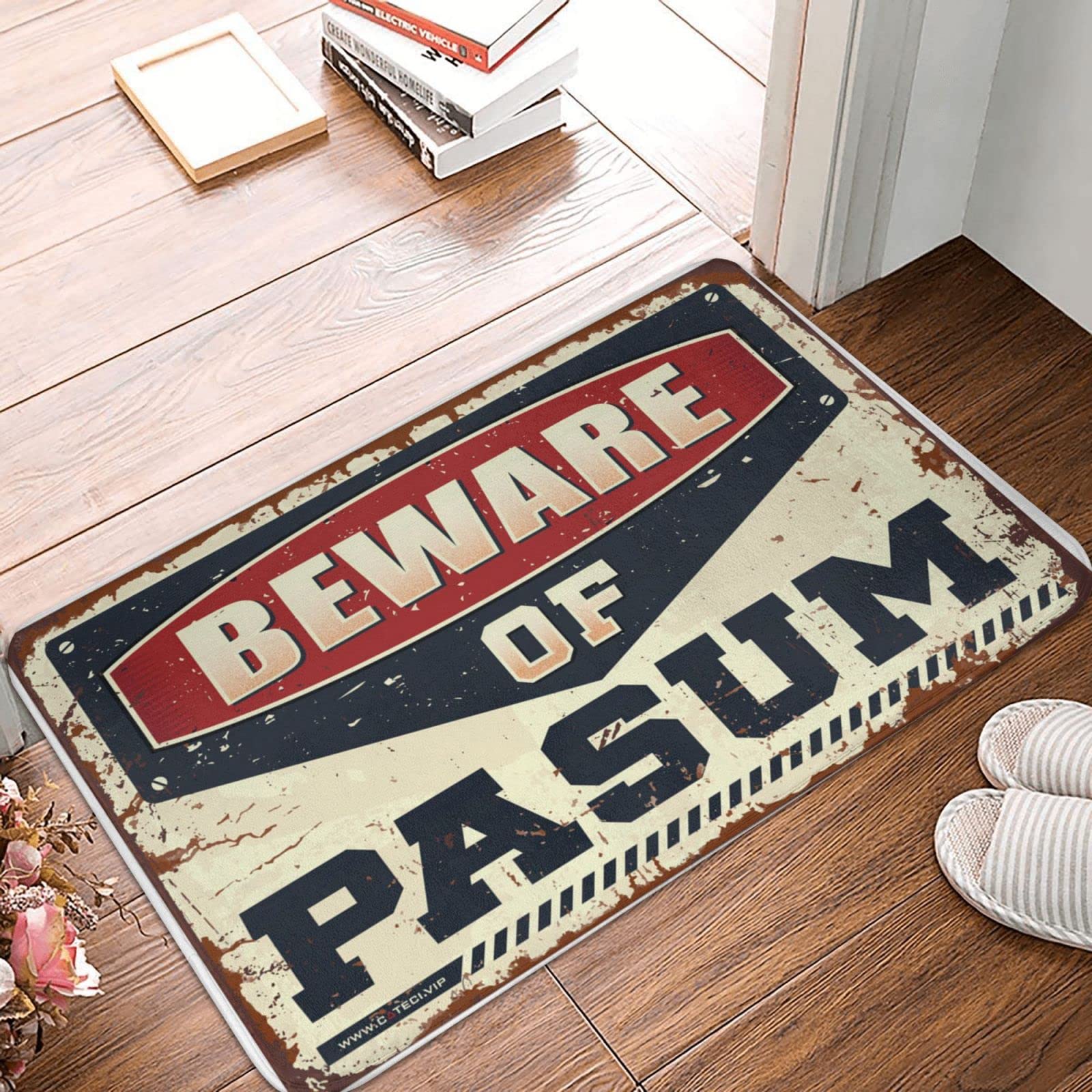 Paillasson amusant Beware of Pasum tapis de bain absorbant 50x80 cm