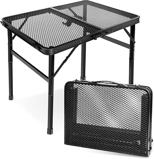 Small Folding Table, Easy for Storage, Compact and Portable Picnic Table for Grill, Outdoor Camping, Garden, Patio, Dining, BBQ, Party, Market, 2Ft (Small, Black)