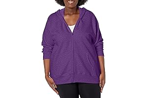 Radiant Purple Delight: Just My Size Women's Ecosmart Full-Zip Fleece Hoodie