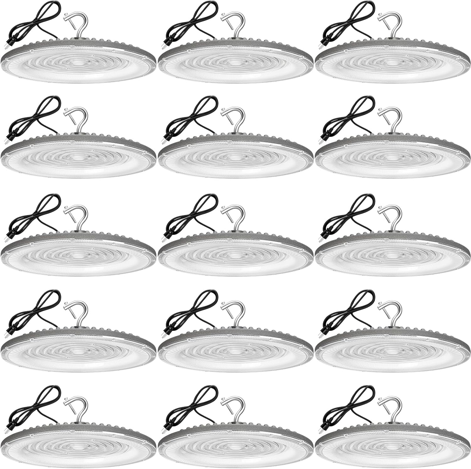 10 Pack 150W UFO Led High Bay Light,120VAC,5000K Daylight Commercial Bay Lighting,IP66 Waterproof,21050LM,650W MH/HPS with Plug Area Lighting for Warehouse/Shop/Workshop/Barn/Gym/Factory