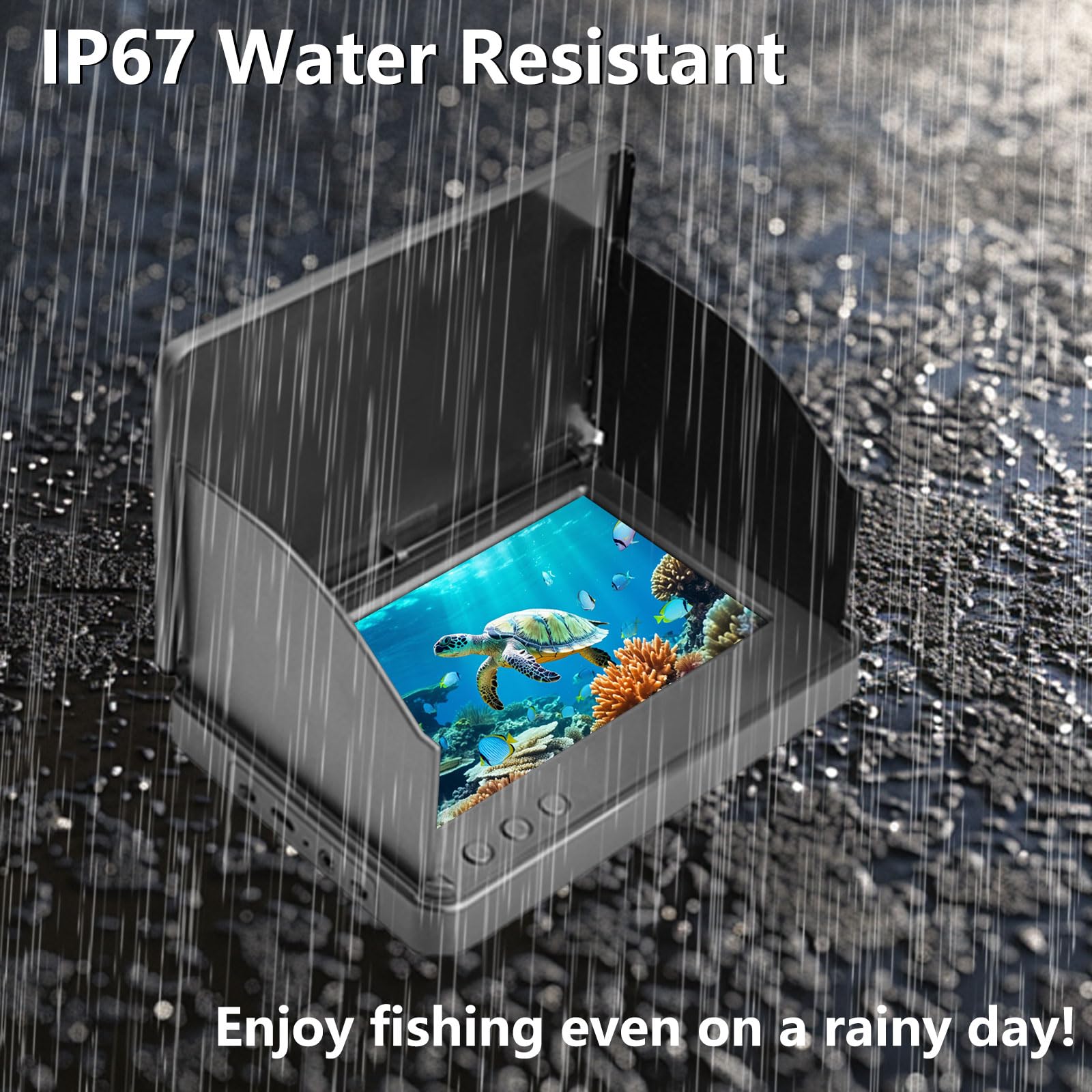 Fotocamera Fish Finder, telecamera da pesca subacquea da 5000 mAh grandangolare con visione notturna a infrarossi, impermeabile IP67, con schermo da 10 cm per ghiaccio, fiume e barca