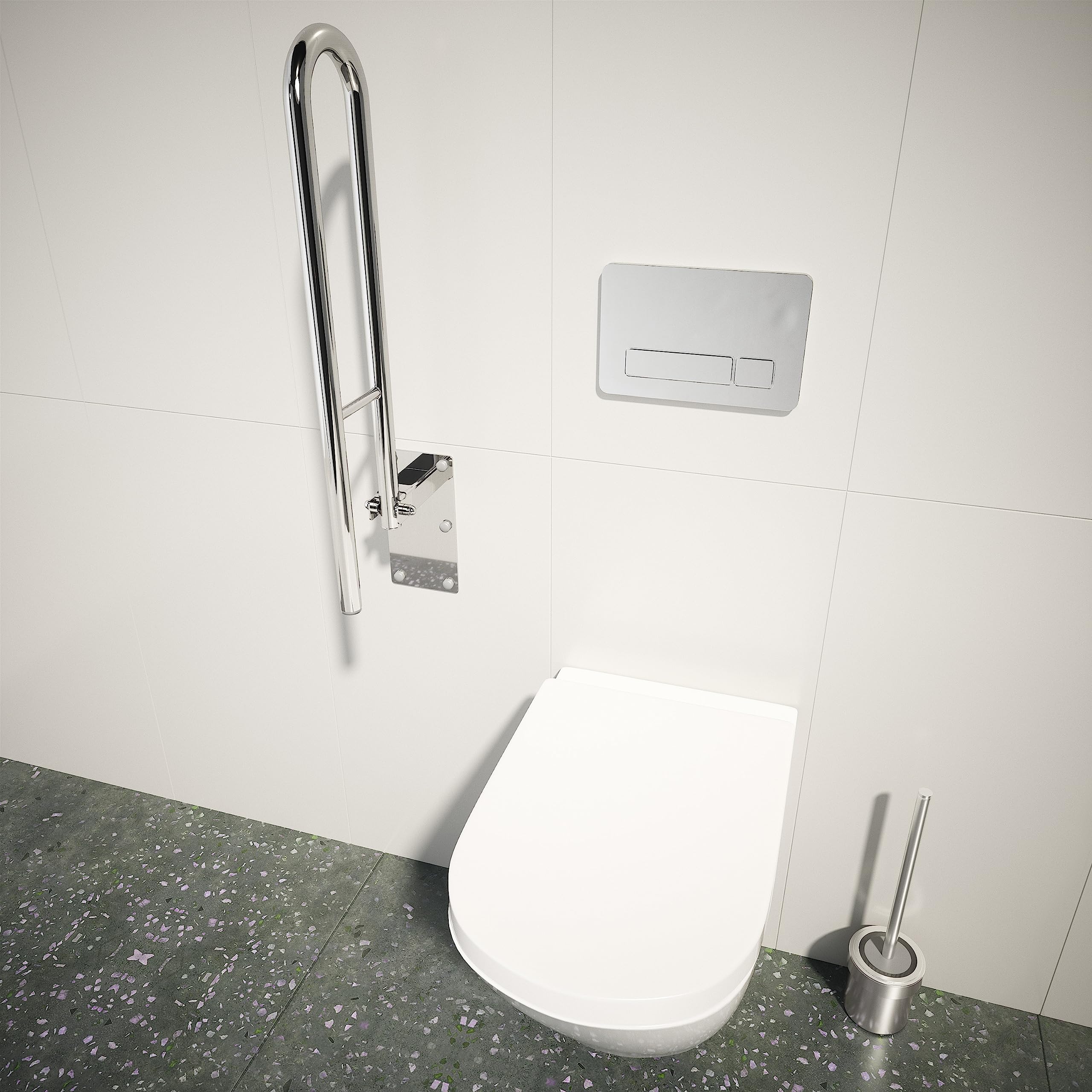 Aquabad® Barra de Apoyo abatible de acero inoxidable, 50 cm