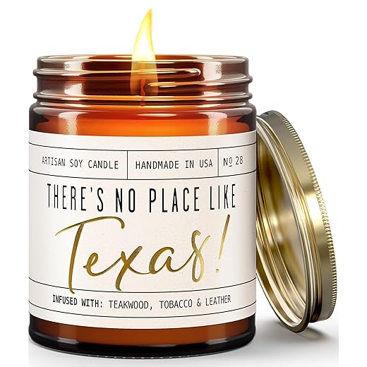 Texas Candle with Teakwood and Leather Scent