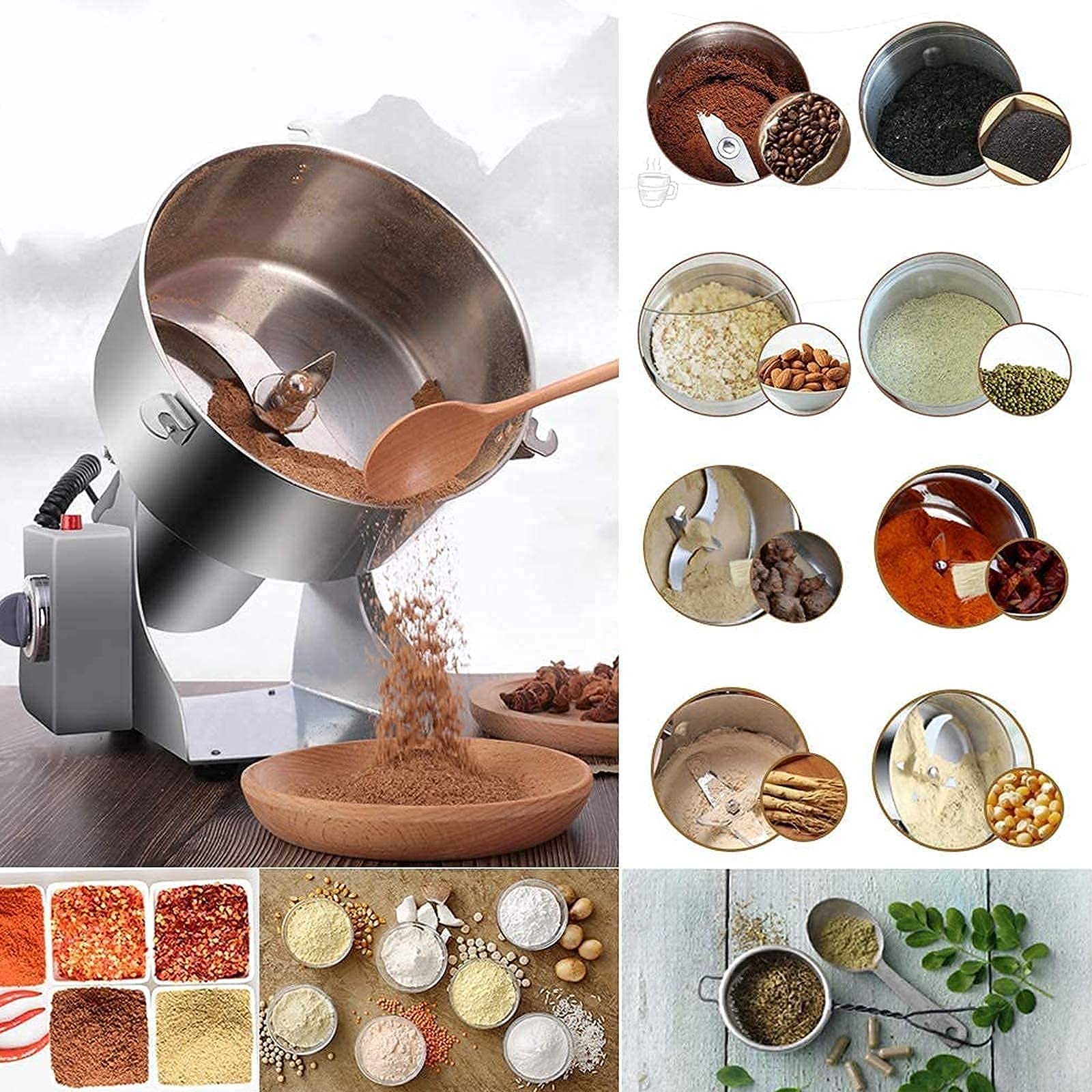 Macinacaffè automatico Prodotti Macinacaffè elettrico Macinacaffè 30 Polverizzatore in acciaio INOX Tipo di oscillazione commerciale Macchina in polvere per materiale secco Cereali Caffè speziato al