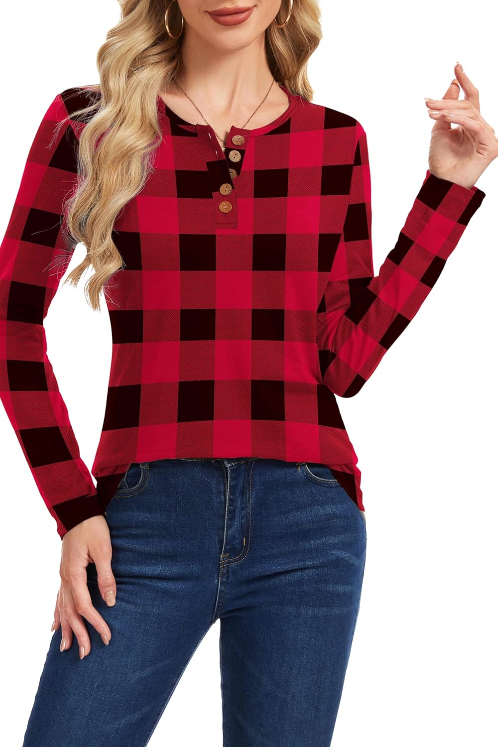 Long Sleeve Shirts for Women 2026 Fashion T Shirt Button Down Dressy Casual Tops Trendy Work Outfits Clothes - Image 3