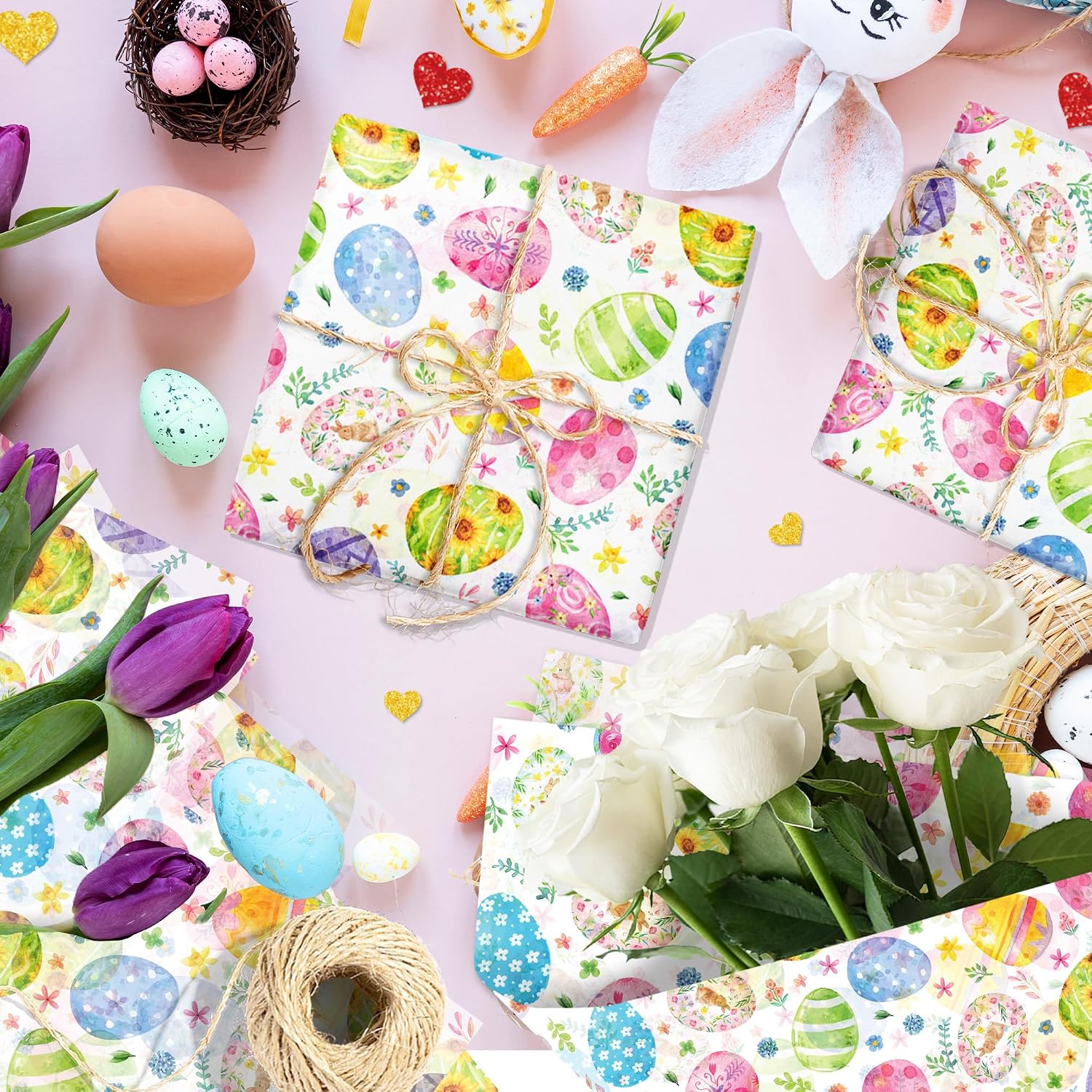 Easter Egg Theme Tissue Paper,60 Sheets