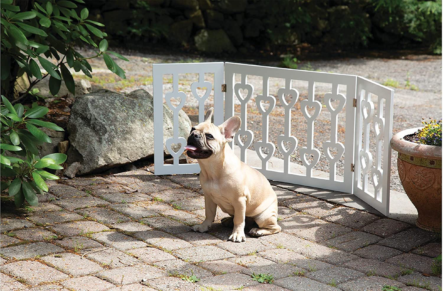 Art and Craft India MDF Pet gate for Safety | Baby Gate for Stairs | Step Over Fence for Stairs | Pet Barrier Child Barrier | Gate for Stairs & Door Partition Curtains for Hall (4 Panel)