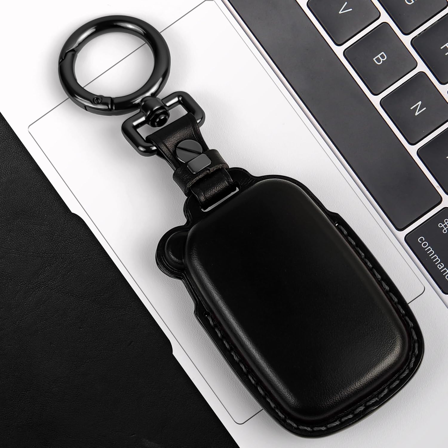 Tukellen for Lexus Key Fob Cover Leather with Keychain Compatible with 2005-2018 Lexus ES350 GS300 GS350 GS430 GS450h ISC IS250 IS350 LS460 LS600h Smart Remote-Black - Image 4