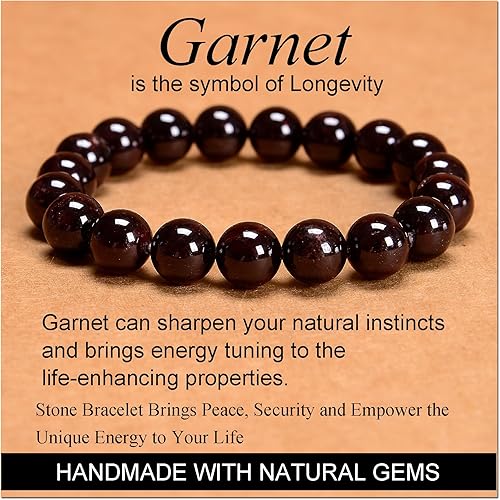 Vista 502 de MASSIVE BEADS Pulsera elástica de yoga hecha a mano con piedra natural, cristal curativo, energía, regalos para adultos unisex de 0.157 in, 0.236