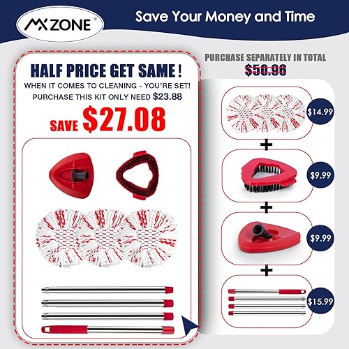 Miniatura 30 de Cabezal de repuesto para fregona O Ceda Spinning EasyWring Rinse Clean Mop Recambio, repuesto de cabezal de fregona para 2 depósitos de fregona