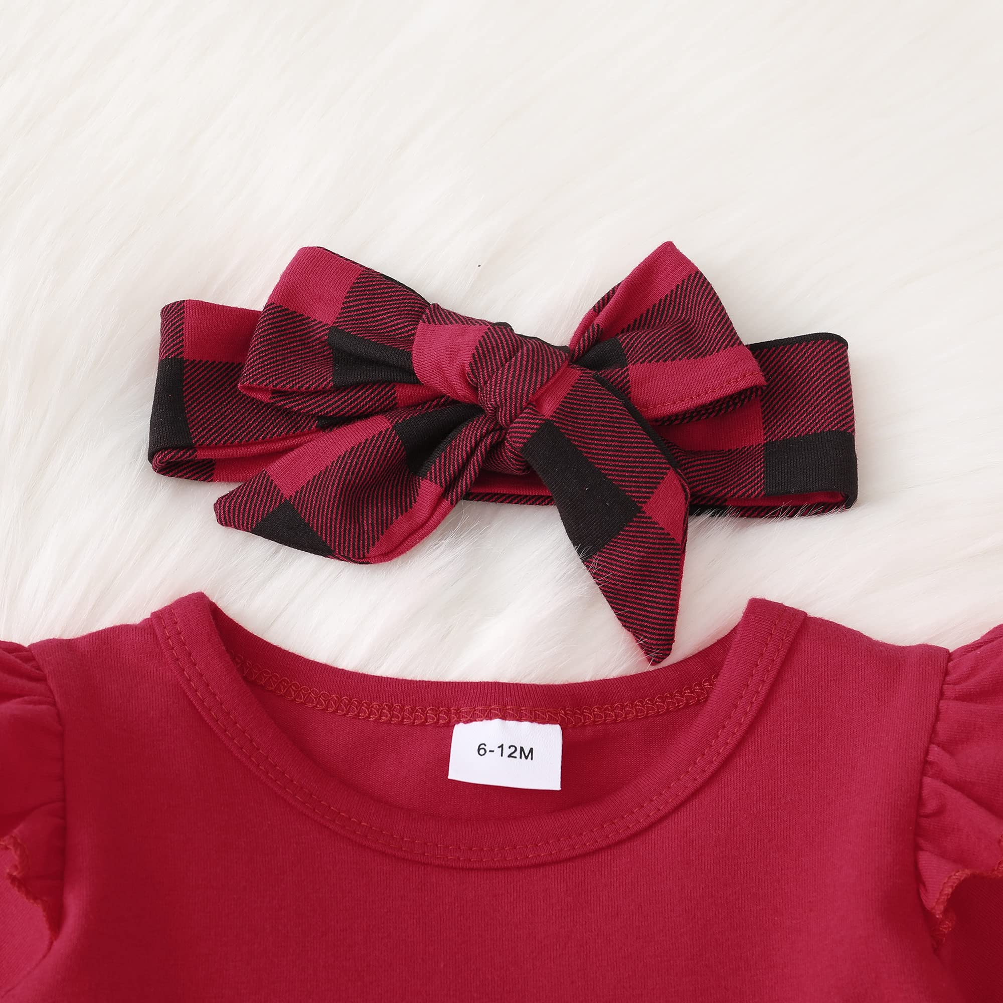 Kucnuzki Conjunto de ropa de bebé para niña, conjunto de camisa con volantes y pantalones florales, ropa de otoño e invierno para niña