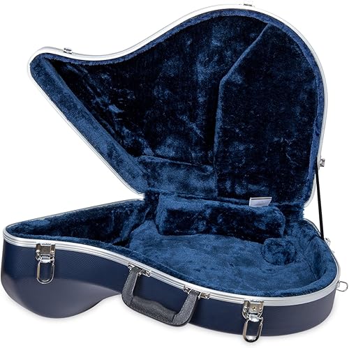 Miniatura 26 de Crossrock Funda para saxofón tenor ABS – Textura de diamante azul contorneado, interior de terciopelo azul profundo, bolsillo para accesorios