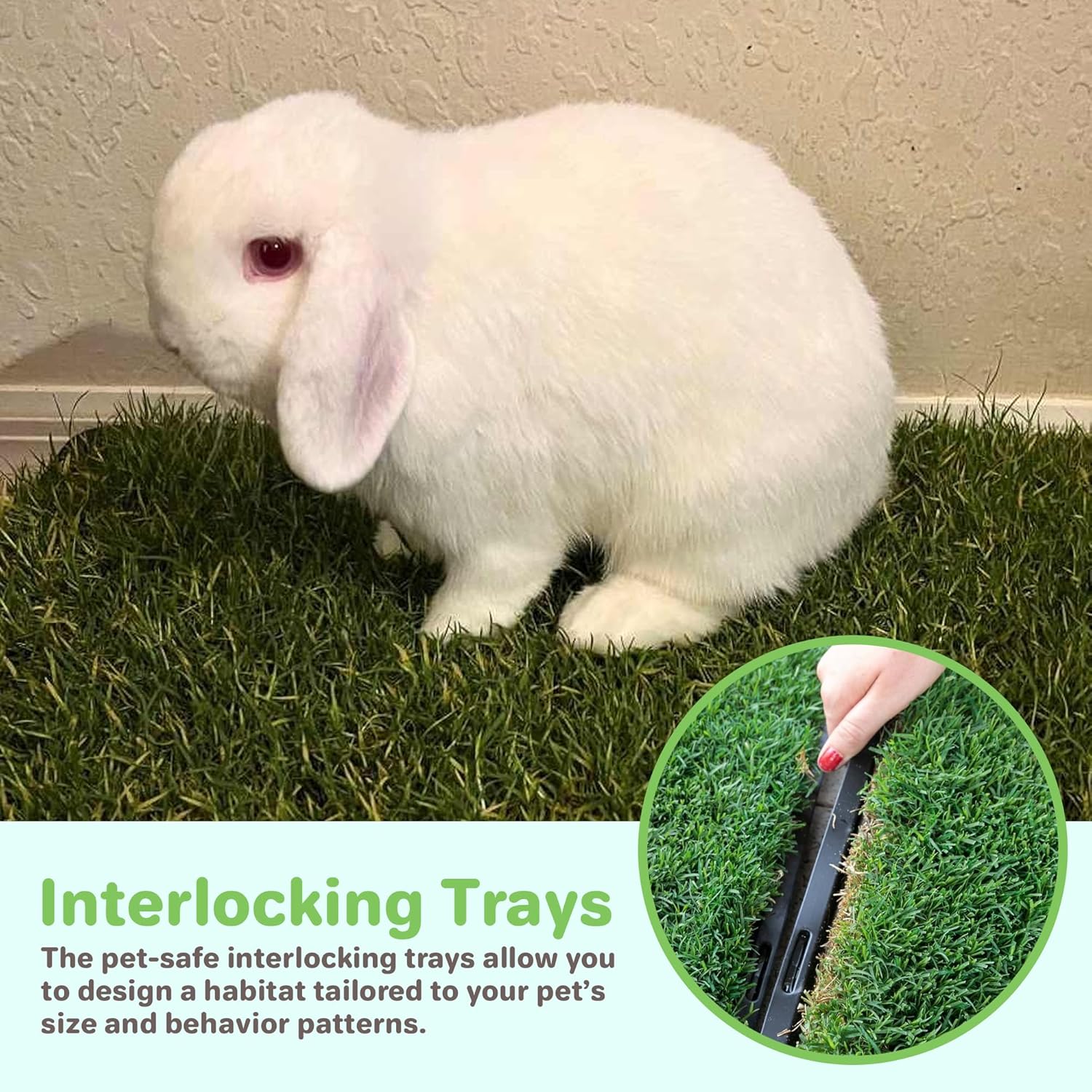 Gotta Go Grass for Small Animals – Natural Real Grass Bedding & Pet Resting Pad, Grass Potty Pad for Rabbits, Guinea Pigs, Hamsters, and Small Pets, Odor Absorbent Grass Mat (With Tray 16" x 24")