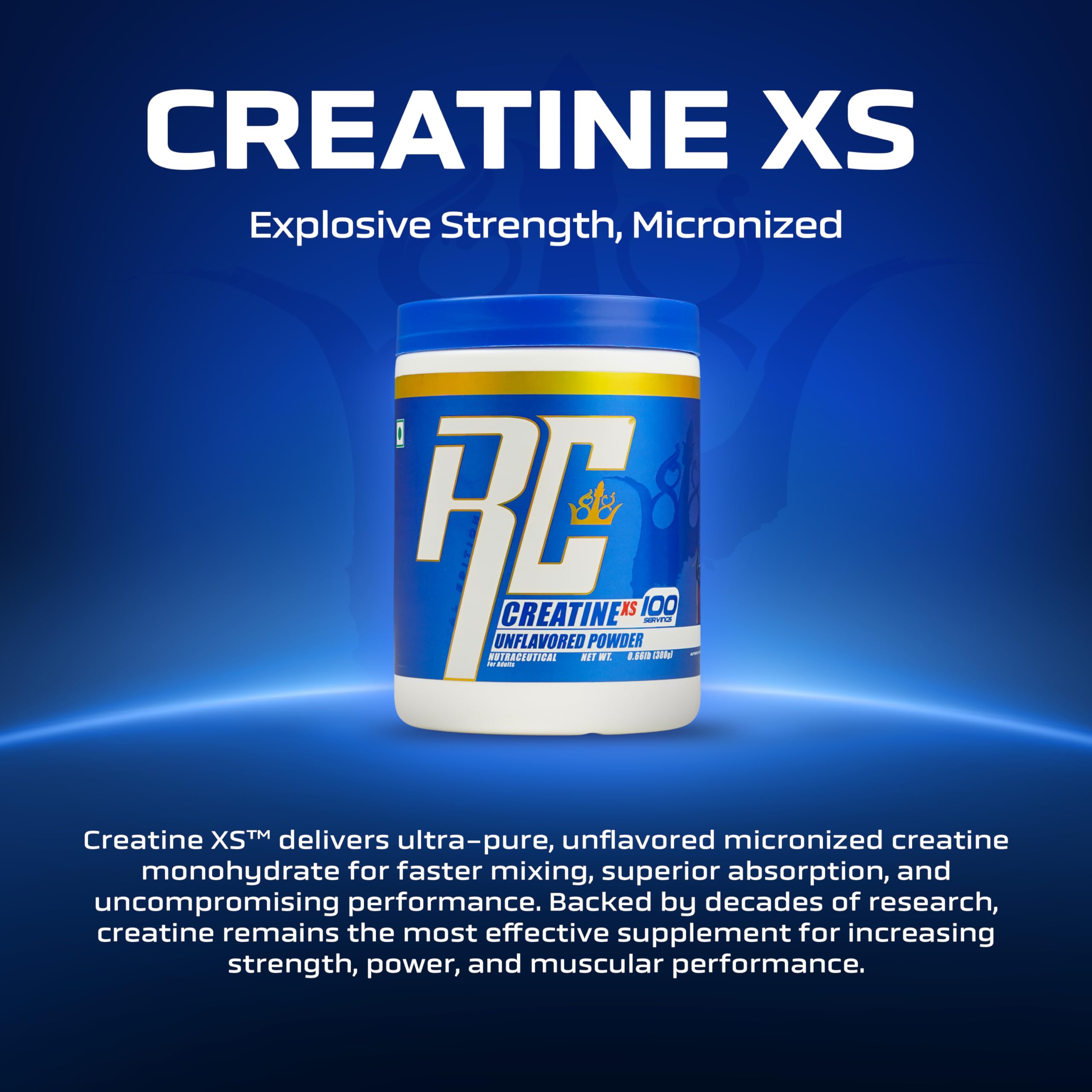 Ronnie Coleman Signature Series Creatine XS, Unflavoured (100 Servings, 300g / 0.66lbs) — Amazon image 2