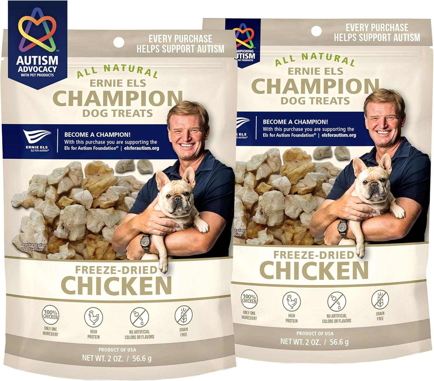 (BBD:04/12/2027) Ernie Els Premium Freeze Dried Chicken Treats for Dogs & Cats - Healthy, All-Natural Snacking, Training and Rewards, 2 Ounce (Pack of 2) Chicken 2 Ounce (Pack of 2)