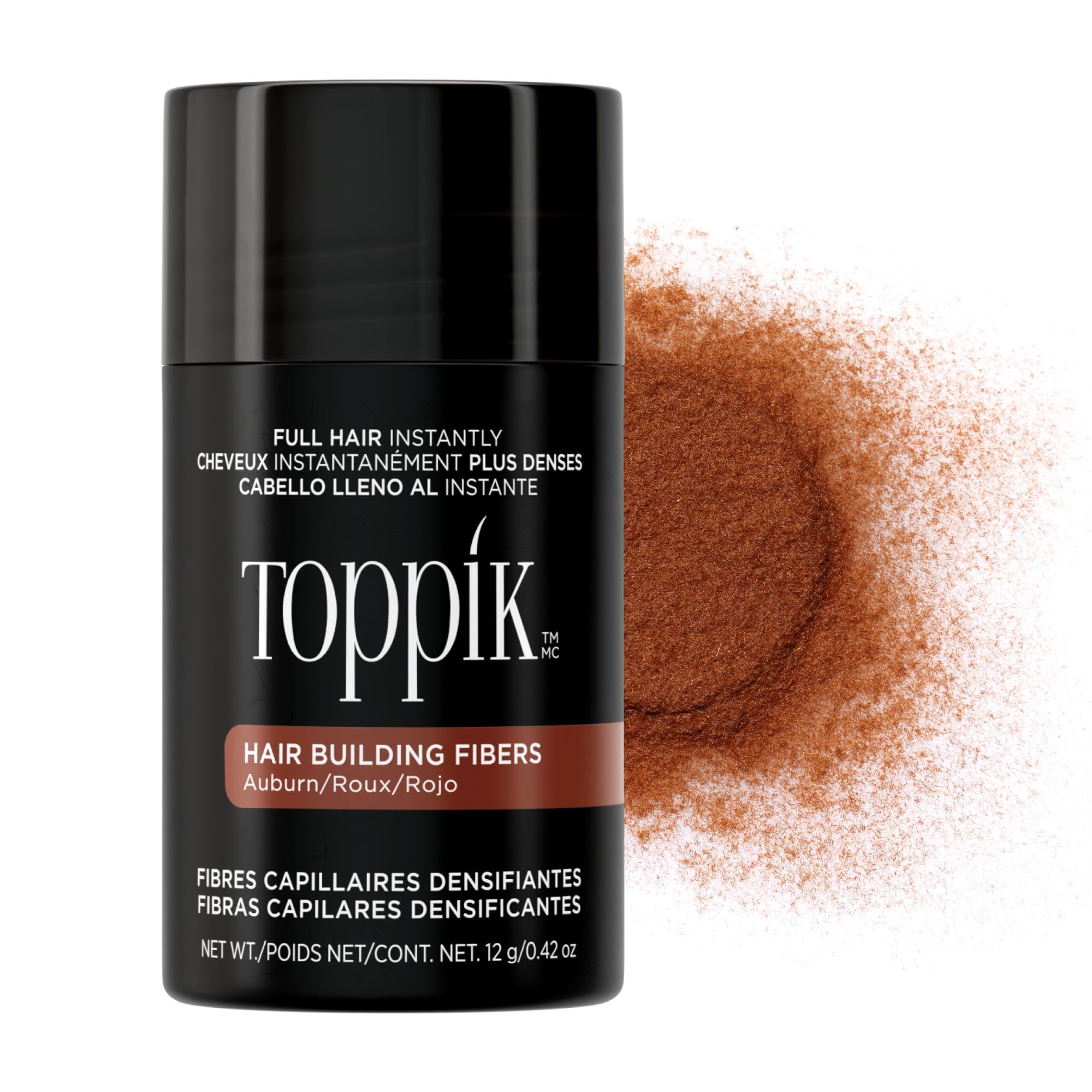 Toppik Fibre di cheratina per la costruzione dei capelli, Castano ramato (Auburn), 12 g
