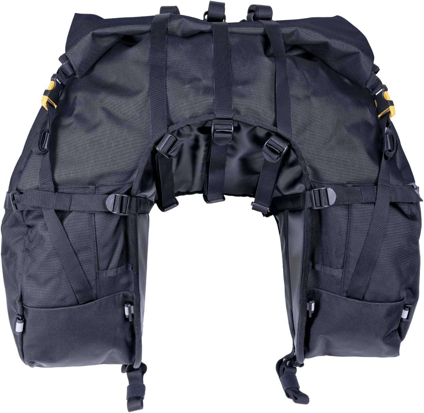 Giant Loop Great Basin Saddlebag, Water-resistant Motorcycle Storage Bag, 68-Liters Capacity to Carry Larger Gear, Fits Any Sport Bike, Scramble, Adventure & More (Black)