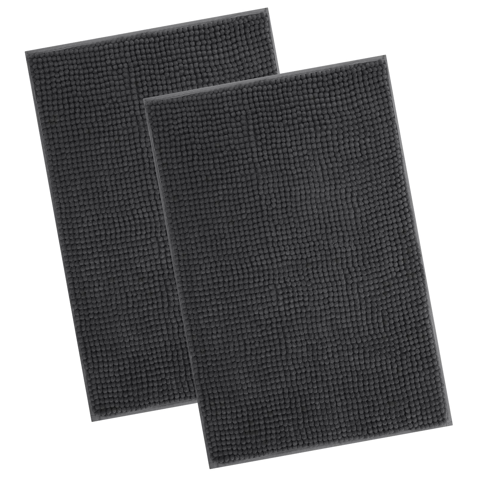 smiry Non Slip Chenille Bath Mat, Extra Soft Bathroom Mat, Super Absorbent Fluffy Bath Mats for Bathroom, Machine-Washable Quick Dry Bath Rug Foot Mat, 40 x 60 cm, Grey — view 36