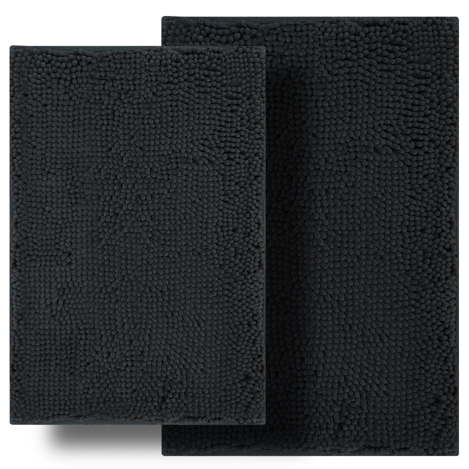 Bathroom Rugs Sets 2 Piece, Ultra Soft Absorbent Bath mat Chenille Bathroom Rug, Antiskid Bath mats Washable Bathroom mat (20x32 inch + 16x24 inch)