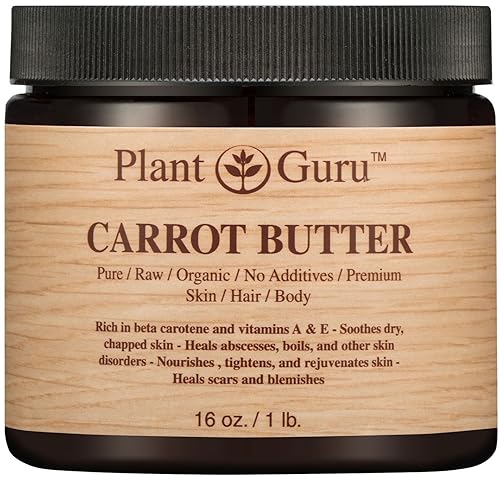 Mantequilla de zanahoria 16 oz. 100% pura cruda fresca natural prensada en frío. Hidratante para la piel, cuerpo y cabello, cremas de bricolaje,
