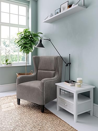 Miniatura 9 de SIMPLIHOME Warm Shaker - Mesa auxiliar rectangular de transición de madera maciza de 20 pulgadas de ancho, color blanco para sala de estar y