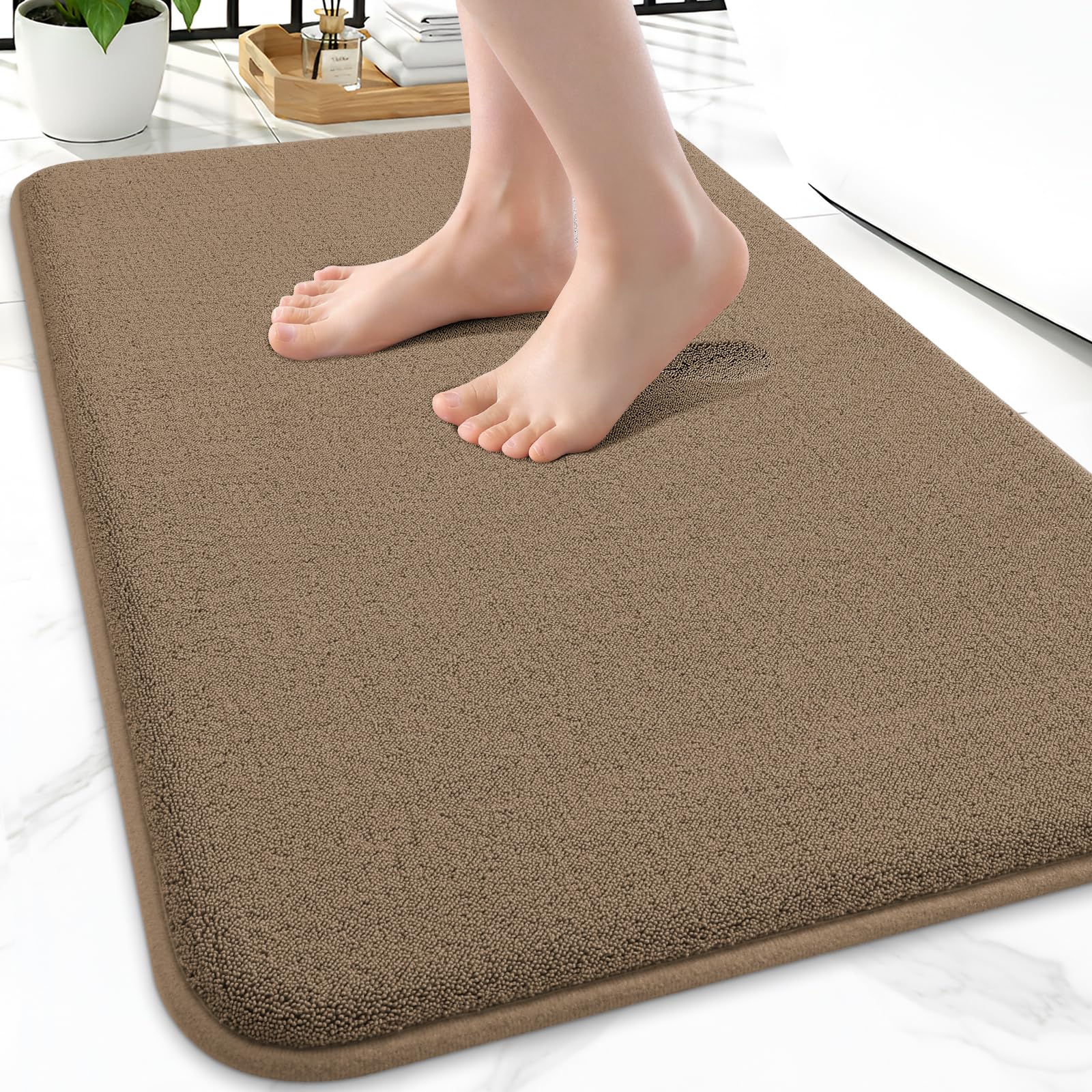 Smiry Smiry Memory Foam Bath Mat 24x16, Extra Soft Absorbent Bathroom Rugs