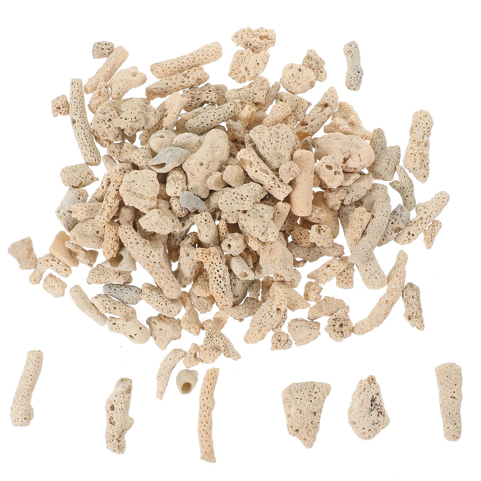 Graviers coralliens pour aquarium 500g, pierres naturelles de 0,5 à 3 cm pour eau douce