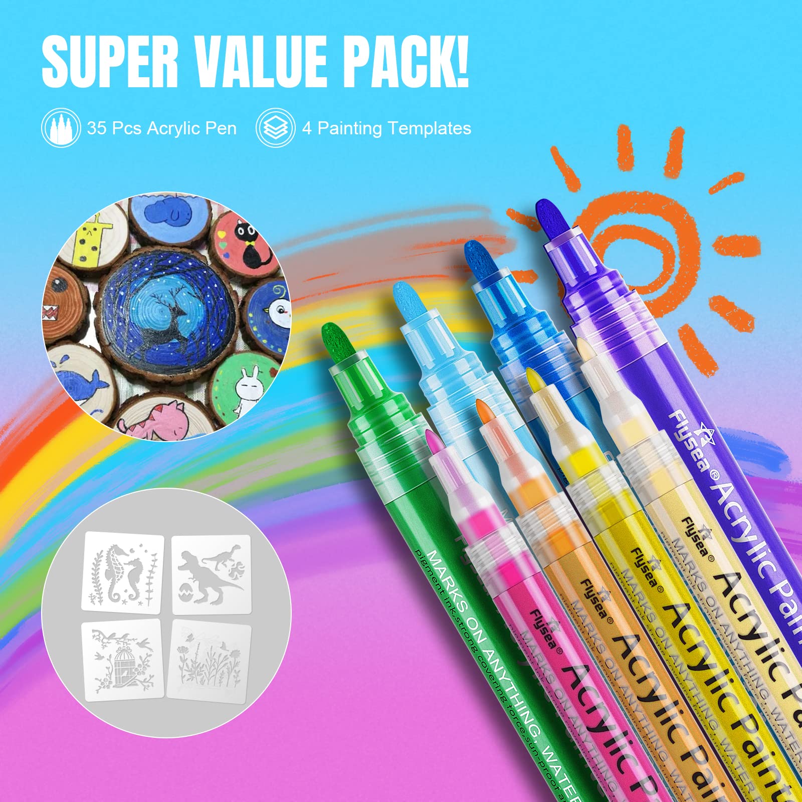 Amazon | アクリルペイントマーカーペン 39本セット ロックペイン