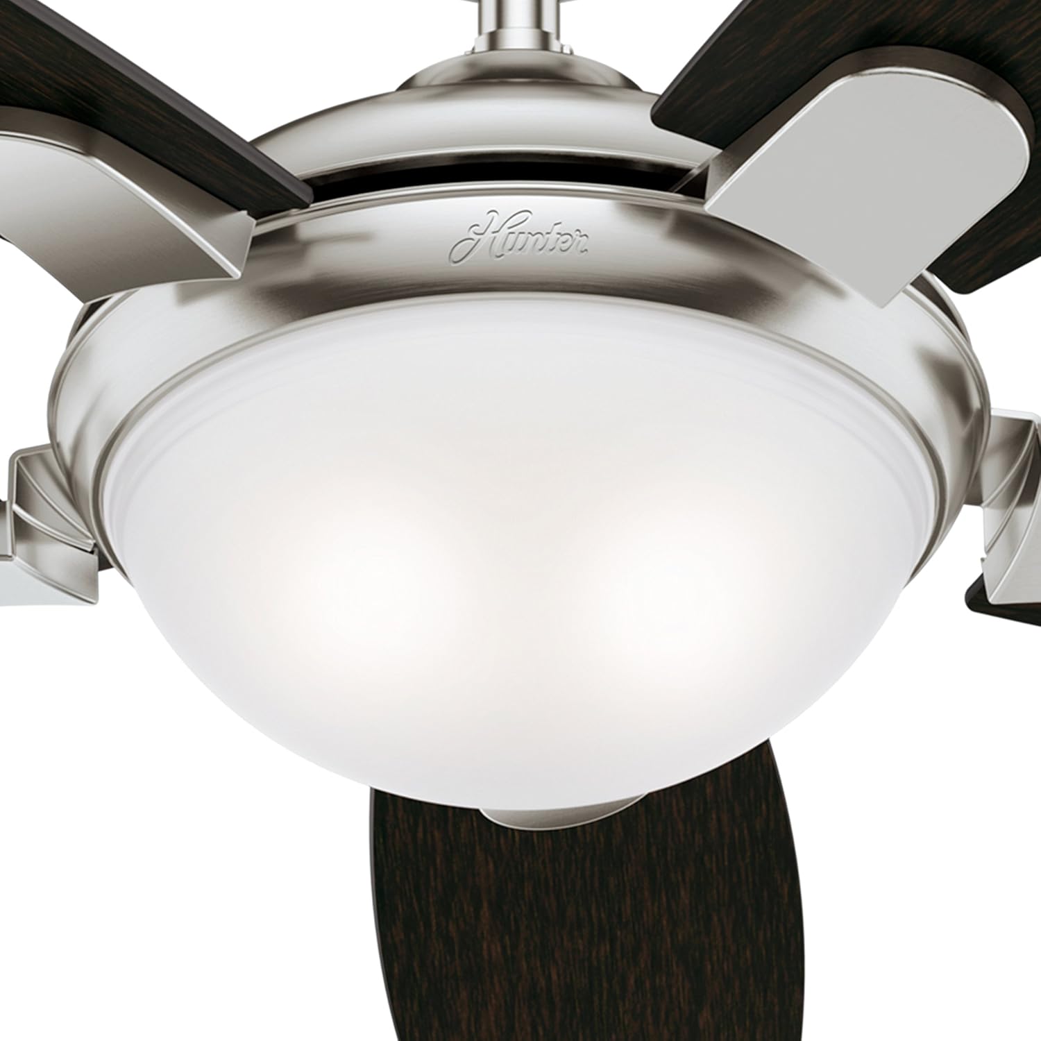 Hunter 54 in. Contemporary Ceiling Fan in Brushed Nickel with LED Light and Remote Control (Renewed)