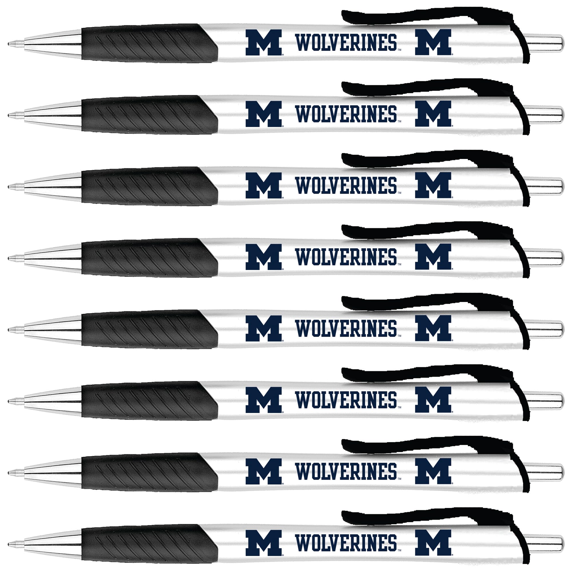 Greeting Pen Michigan Silver Barrel Grip Pen 8 Pack (2810)