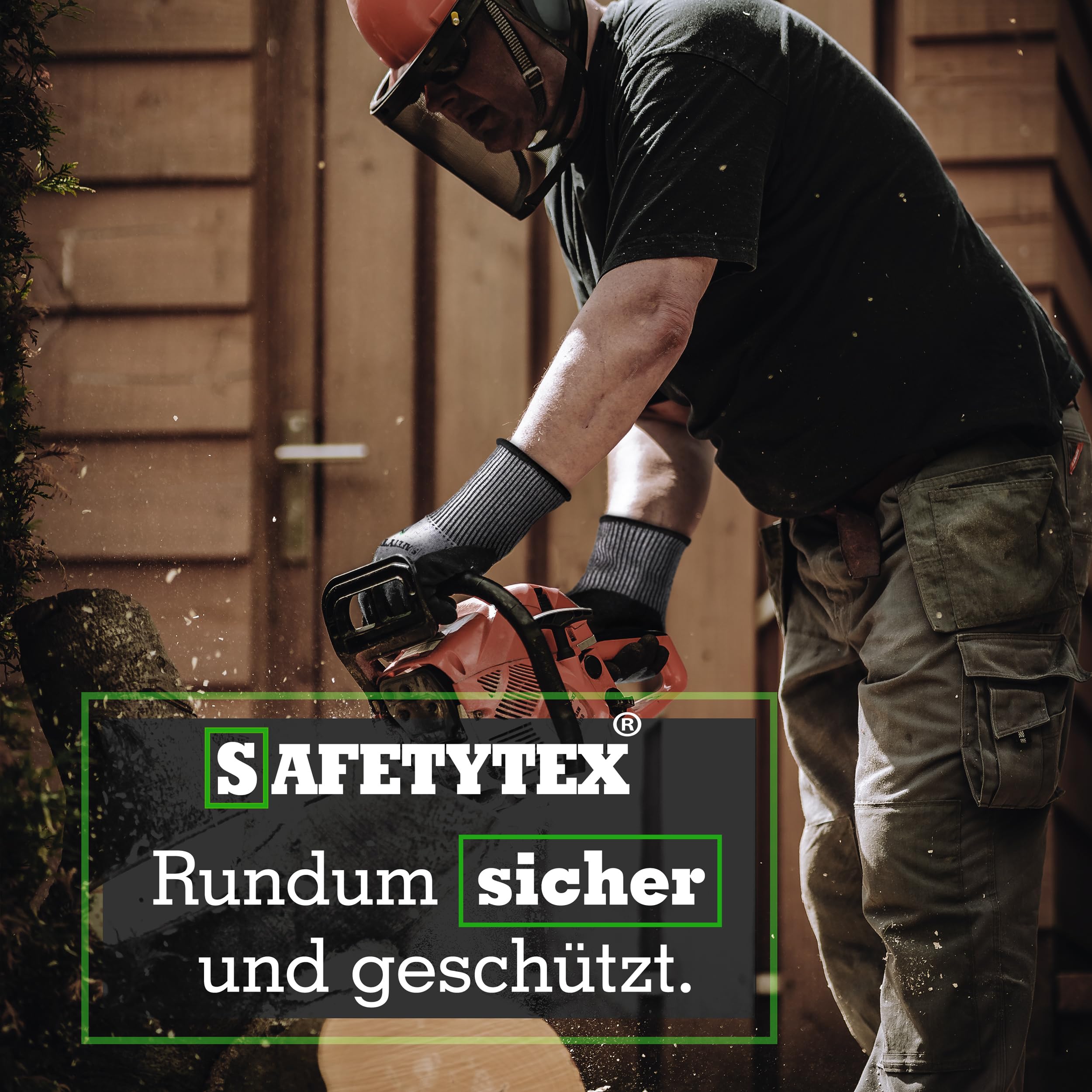 Safetytex Schnittschutzhandschuhe - Schnittfeste Handschuhe Level F - Maximale Sicherheit für Arbeiten mit scharfen Gegenständen - Touchscreen-fähig - Nitrilschaum (Gr.9, 1 Paar)