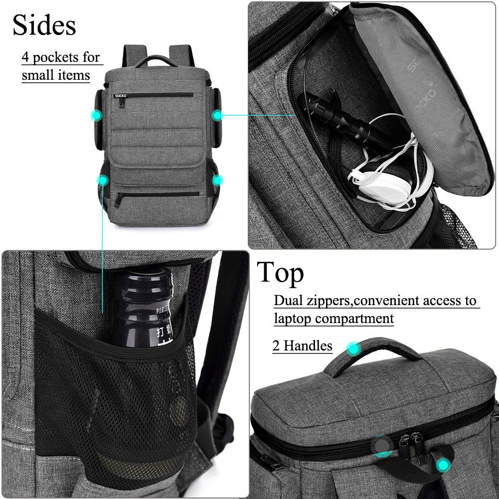 18.4 inch laptop backpack brinch 18.4 Inch Laptop Backpack,BRINCH Multifunctional Unisex Luggage Travel Bags  Knapsack Rucksack Backpack Hiking Bag Student Shoulder Backpacks for 18 to 18.4  Inch Laptop / Notebook Computer,Grey-Black