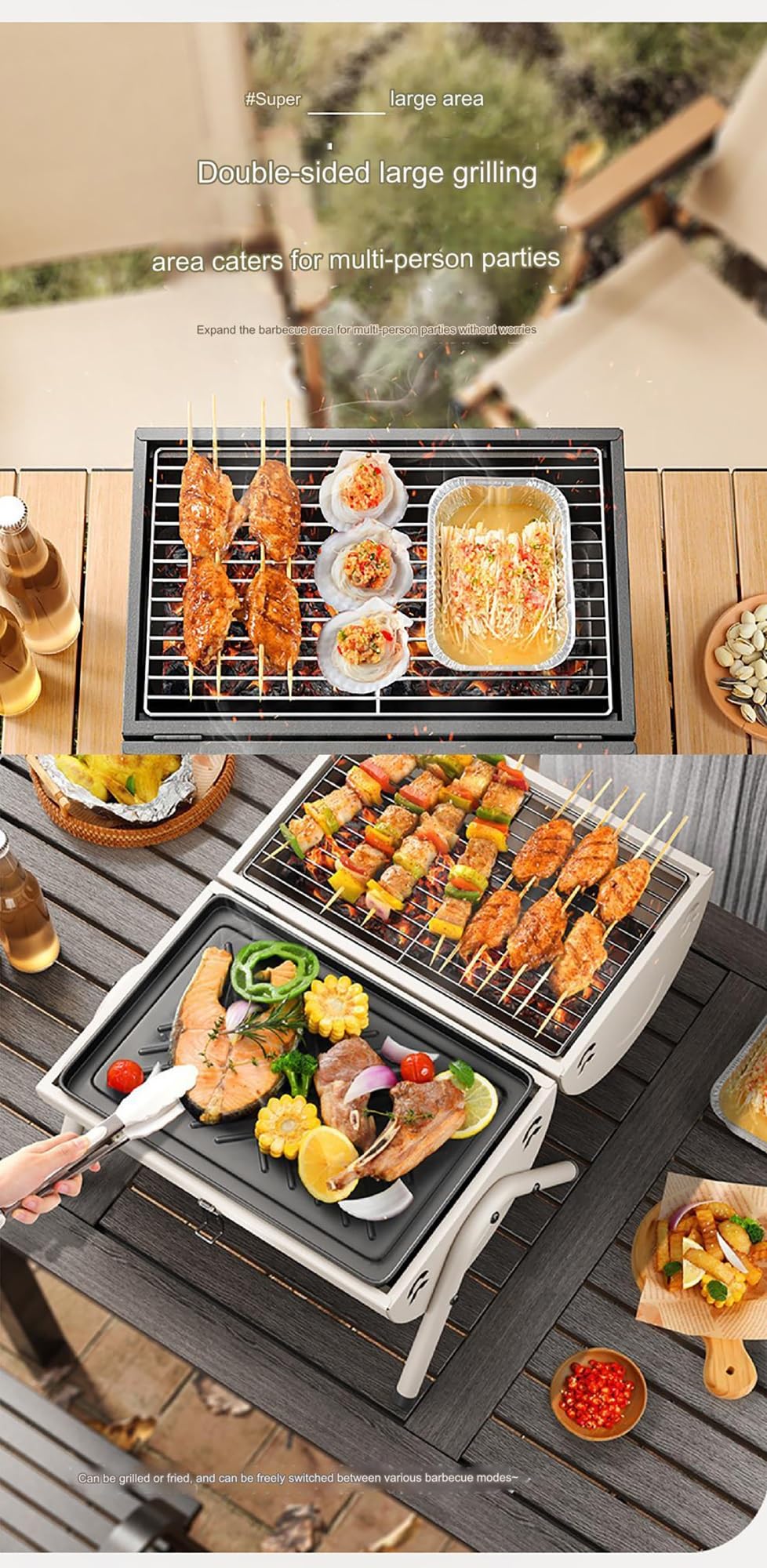 Wielofunkcyjny grill na węgiel drzewny do grilla na świeżym powietrzu kemping - mały przenośny domowy sprzęt do grillowania narzędzia