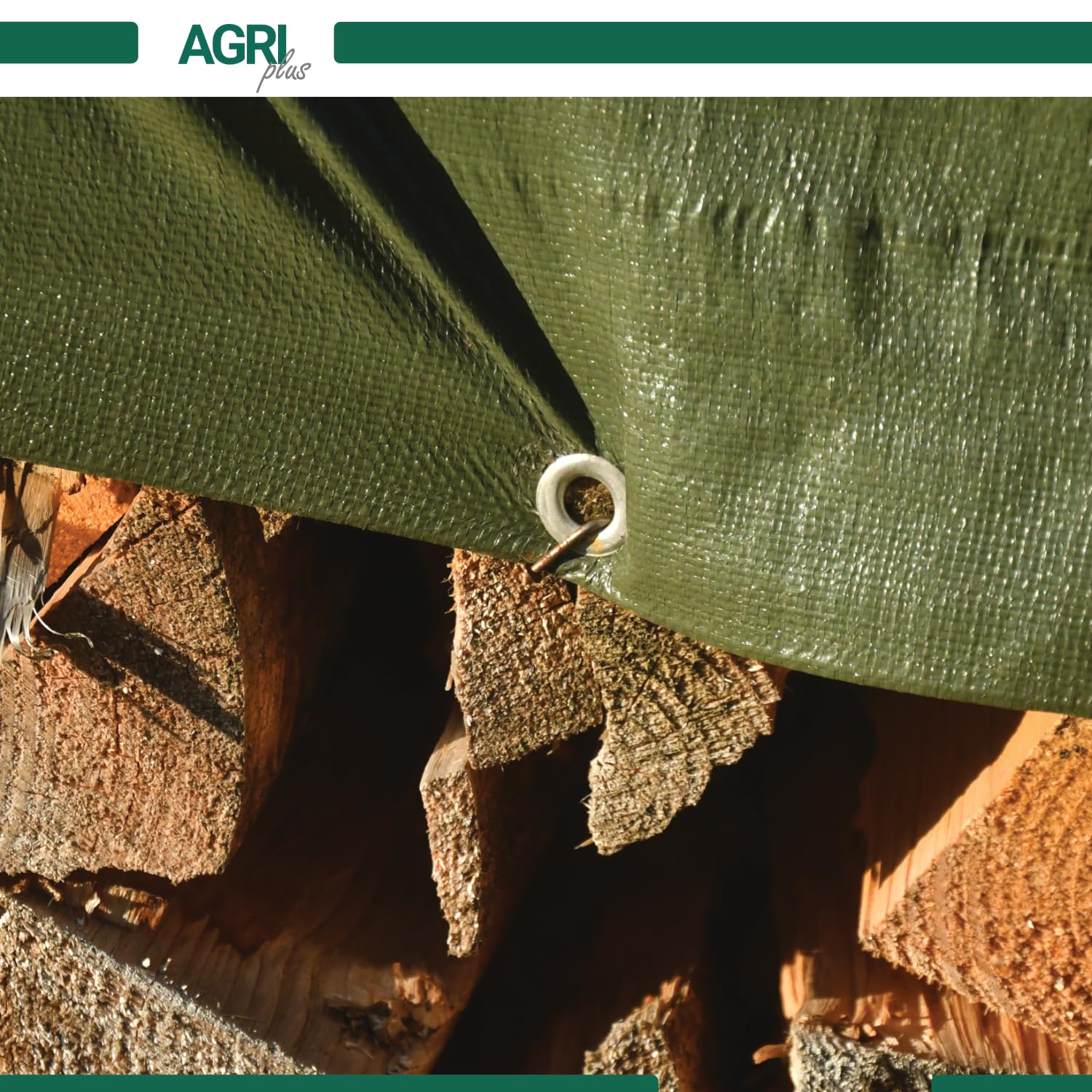 Telone Copertura Legna AGRIplus – 1,5 X 20 M, PVC 650 G/m², Con Occhielli E Bordo Rinforzato