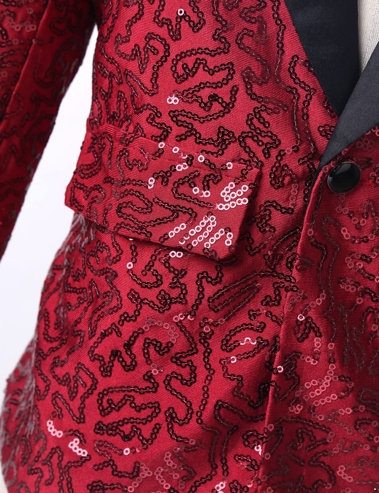 YiZYiF Niños Lentejuelas Brillantes Chaqueta de Manga Larga Blazer Slim Fit Chaqueta de Esmoquin con Cuello en V Boda Cumpleaños Traje de Chaqueta