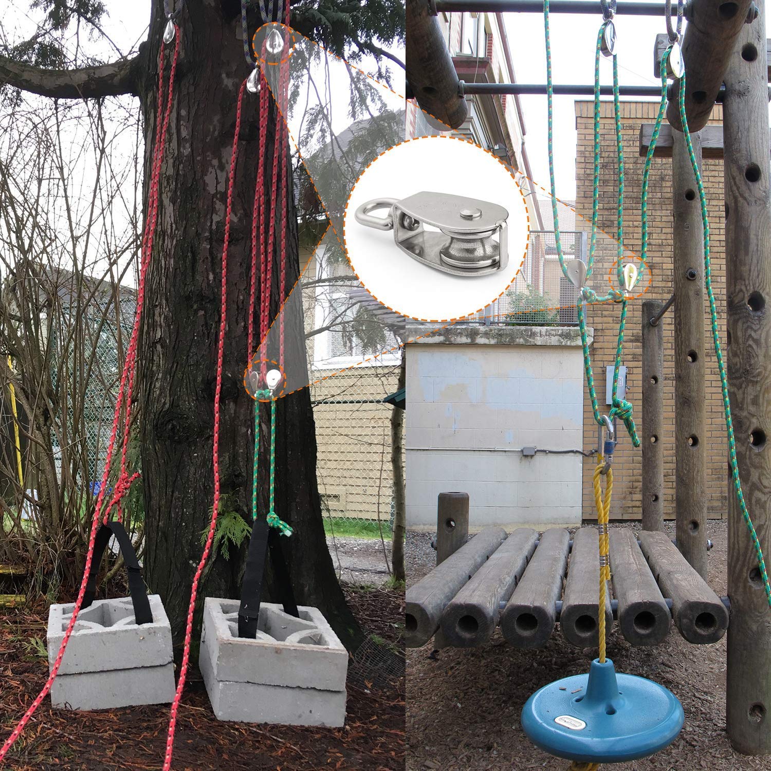 3.7in M32 Lifting Single Pulley Roller Loading 250kg/551lb - View #8