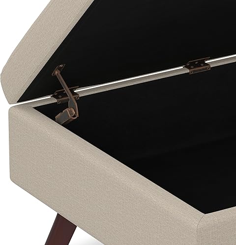 Miniatura 276 de SIMPLIHOME Owen - Bandeja rectangular moderna de mediados de siglo de 34 pulgadas de ancho, otomana pequeña para almacenamiento de mesa auxiliar, en