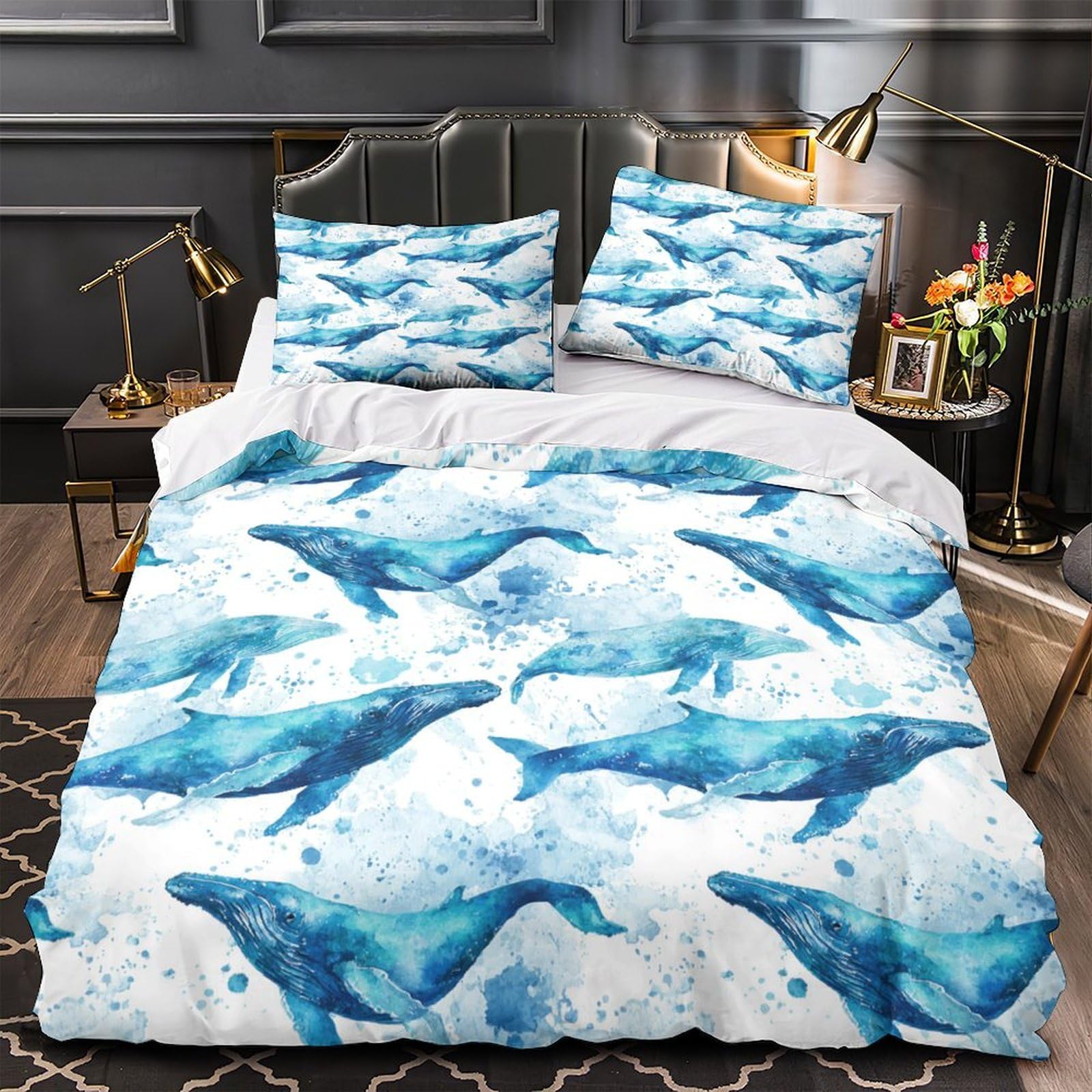 Housse de couette baleine douce pour une atmosphère de nuit paisible
