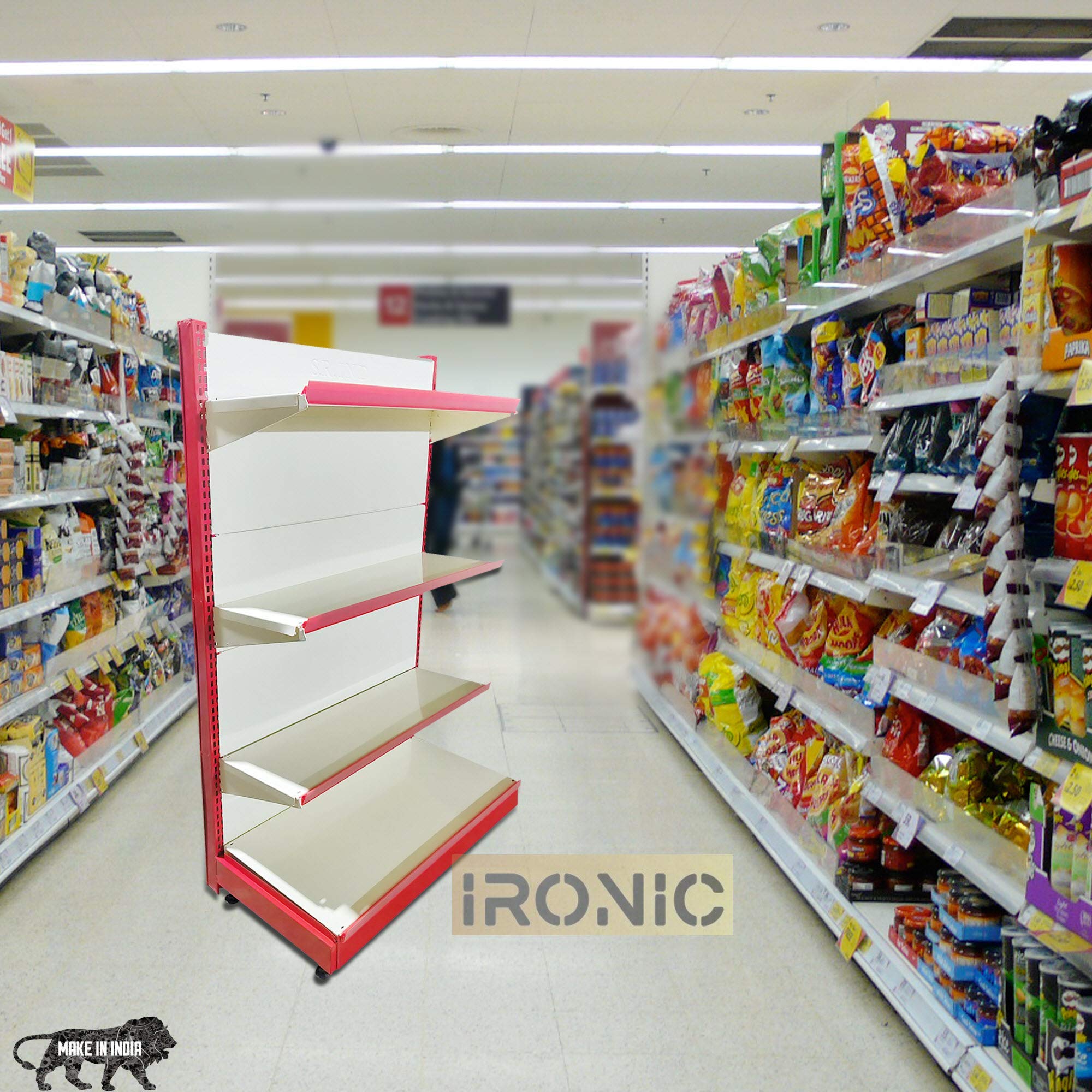 Buy IRONIC Slotted Channel Rack Grocery Rack Multipurpose