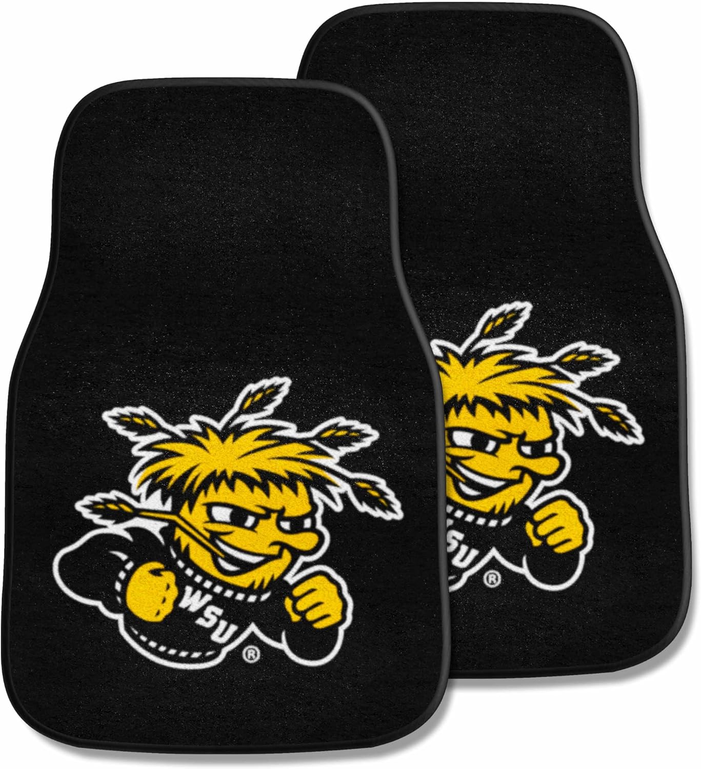 FANMATS NCAA Unisex-Adult Front Carpet Car Mat Set - 2 Pieces