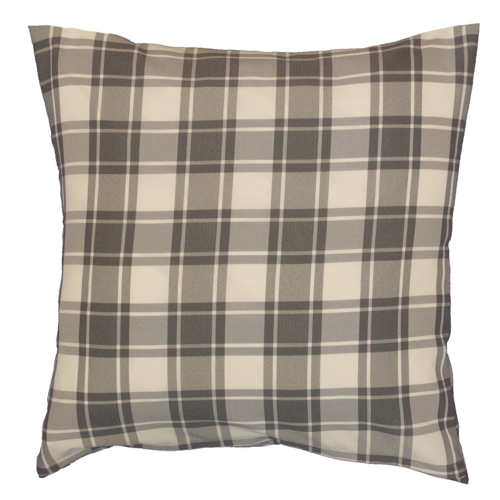 Hans-Textil-ShopCushion Cover Striped Chequered Polyester Cushion Cover Sofa Decorative Checked (Grey, 50 x 50 cm)