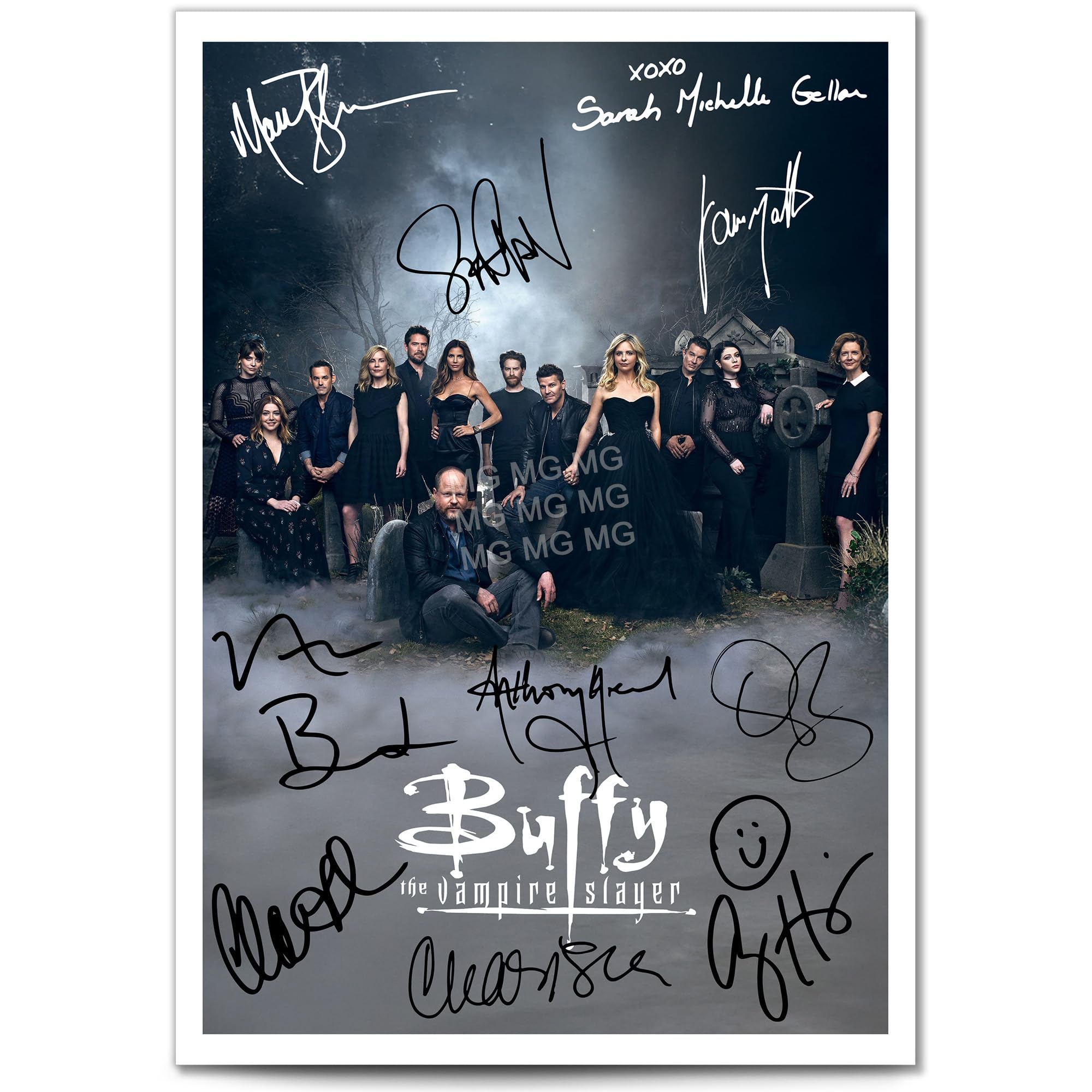 Buffy the Vampire Slayer 2 Cast Signed Autograph Poster Photo Print Framed Memorabilia Tv Show Series Season Gift (Vampire Slayer 3, A3 Print (Unframed))
