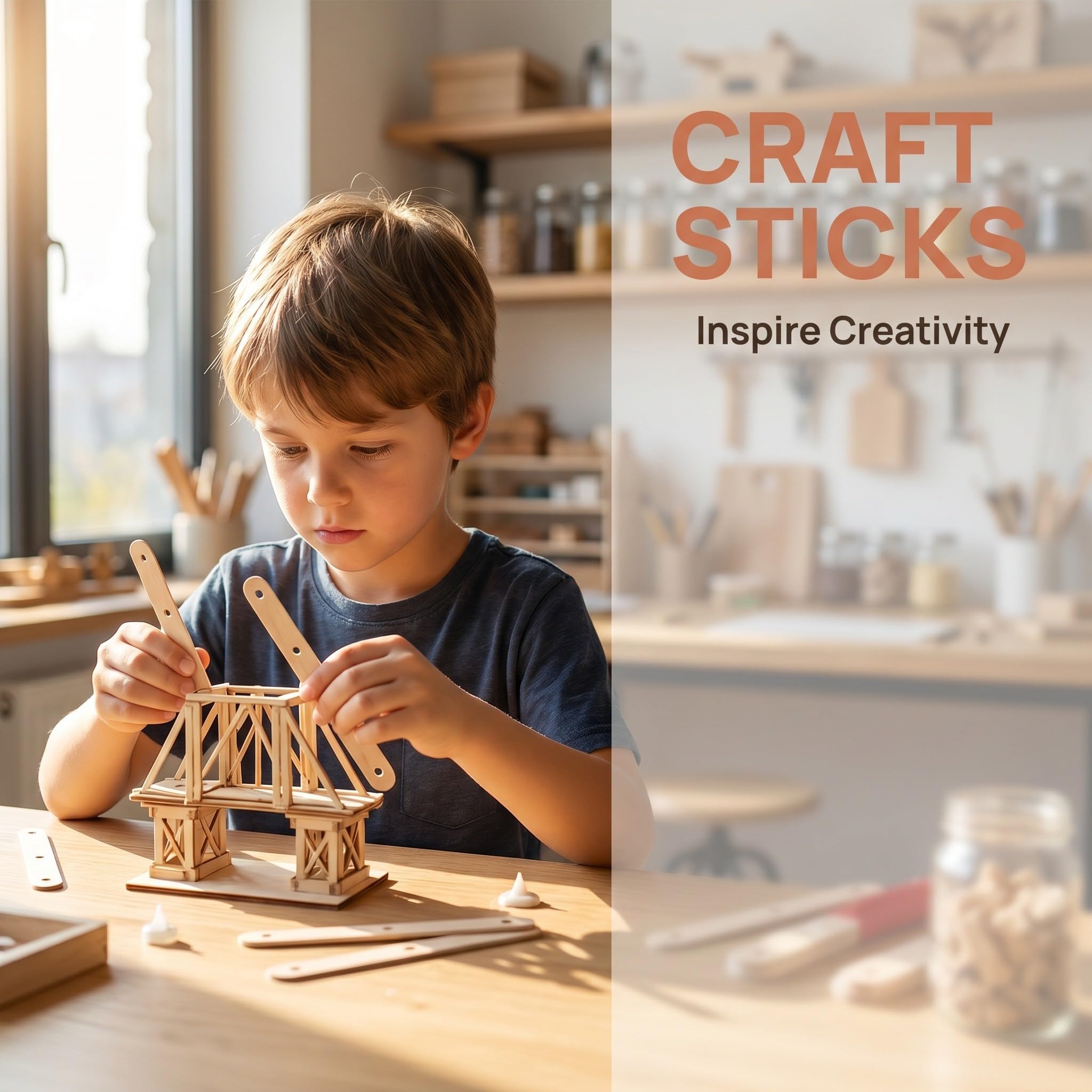 ibasenice 500 Unidades Materiales de Madera para Manualidades DIY con Palitos Perforados Resistentes al Desgaste y Superficie Lisa, Ideales para Construcción de Figuras Educativas