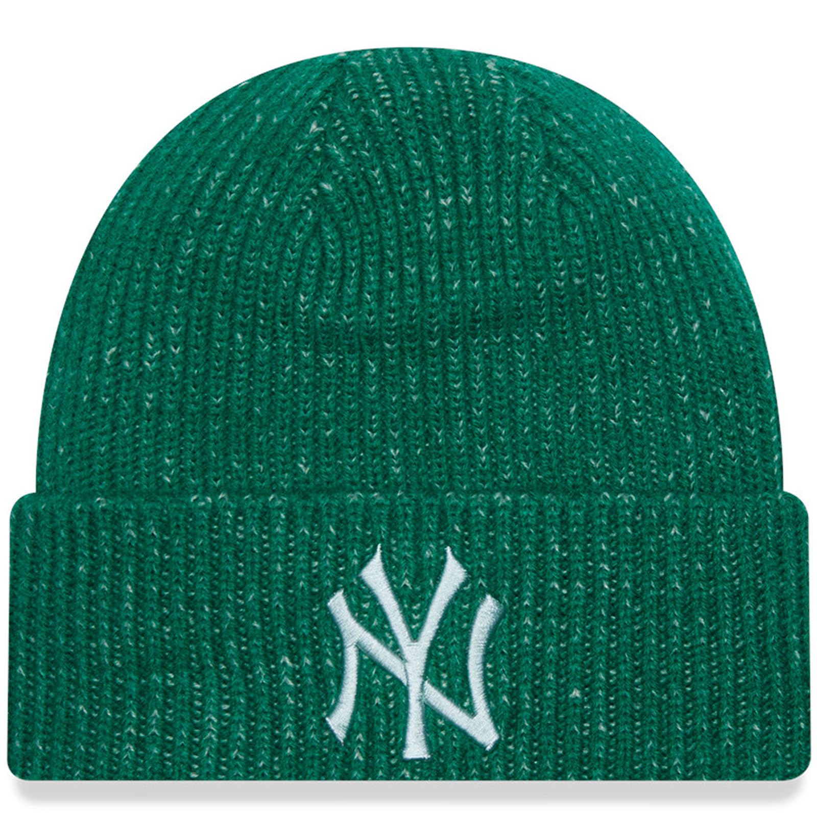 New Era Men's Green Med New York Yankees Marl Wide Cuff Warm Beanie Hat