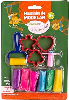 Kit massa de modelar 6 cores mais 5 pecas