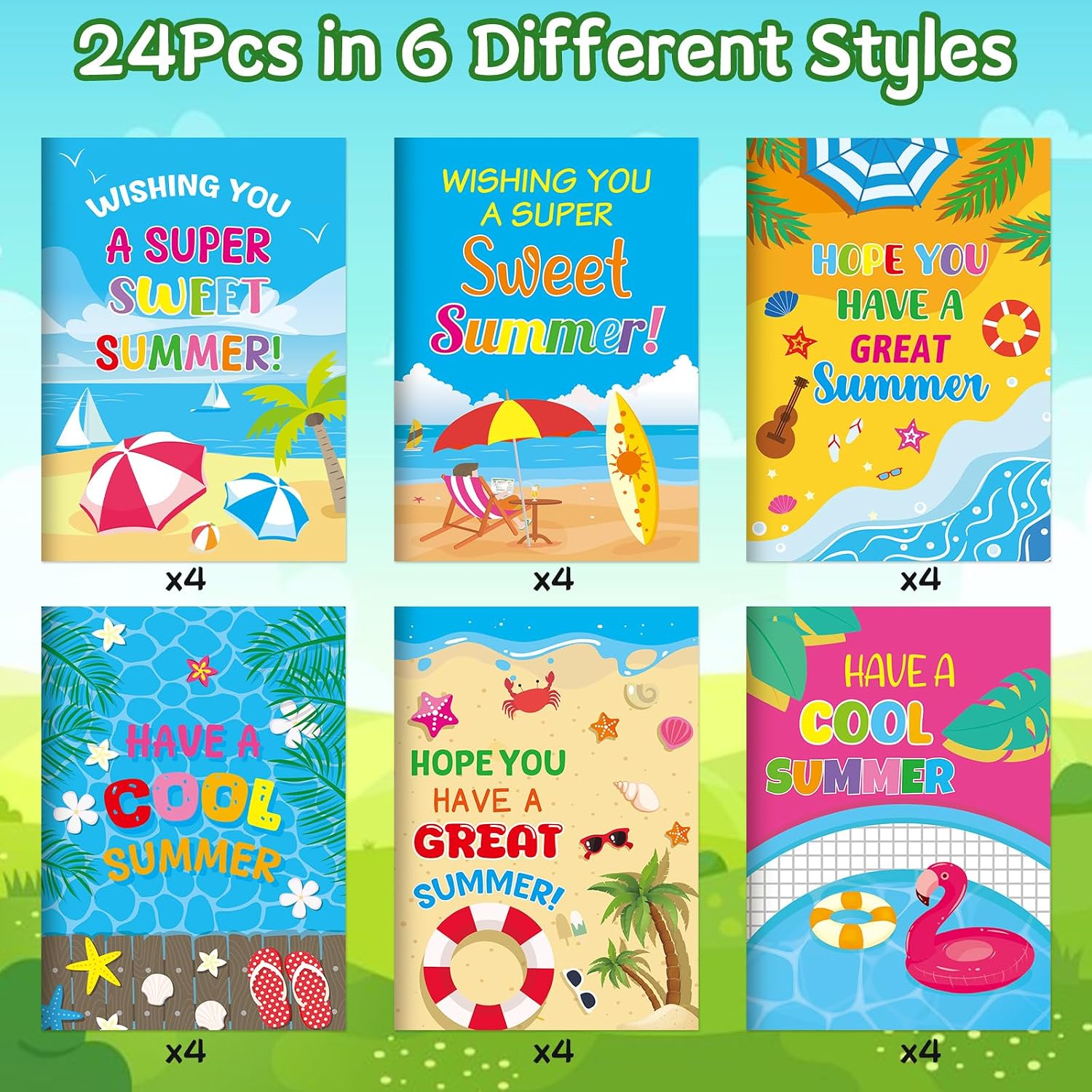 Fancy Land Summer Mini Coloring Books DIY Beach Pool Small Activity Books End of The School Year Drawing Booklet Bulk for Graduation Holiday Classroom Rewards Birthday Party Favors Supplies 24Pcs
